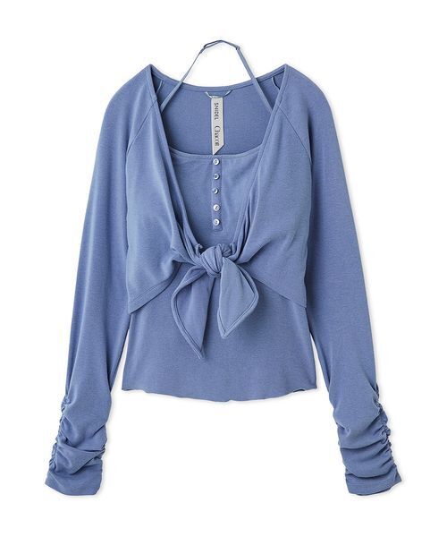 SNIDEL（スナイデル）の「【Chacott】カップインボレロプルオーバー（Tシャツ/カットソー・レディース・アイボリー/ブルー/ピンク・F）」の4枚目の写真