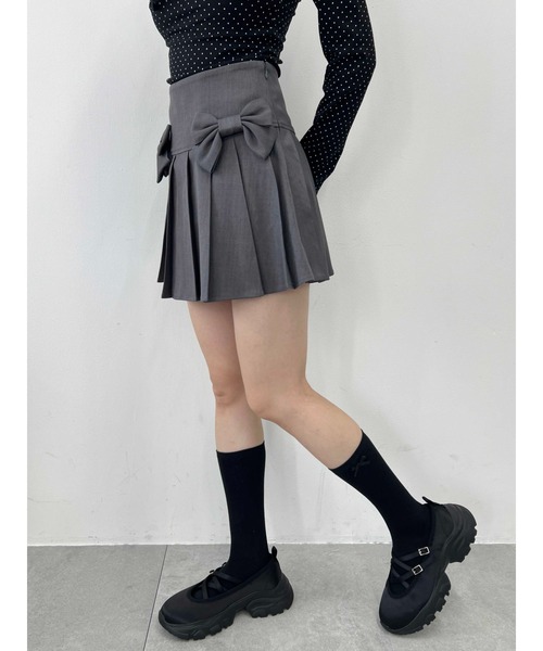 PHILLY(フィリー)の「ダブルリボンプリーツスカート(スカート・レディース・グレー/ブラック・FREE)」の12枚目の写真