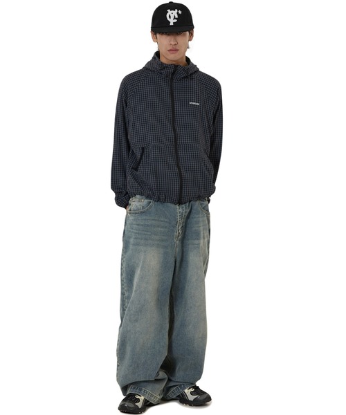 OY/オーワイ』CHECK HOODED WINDBREAKER/チェックフードウィンド