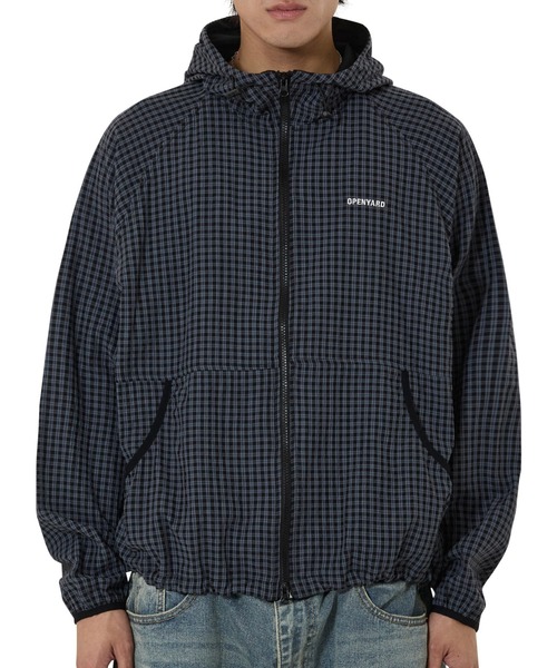 OY(オーワイ)の「『OY/オーワイ』CHECK HOODED WINDBREAKER/チェックフードウィンドブレーカー(その他アウター・レディース・ブラック/ネイビー・L)」の3枚目の写真