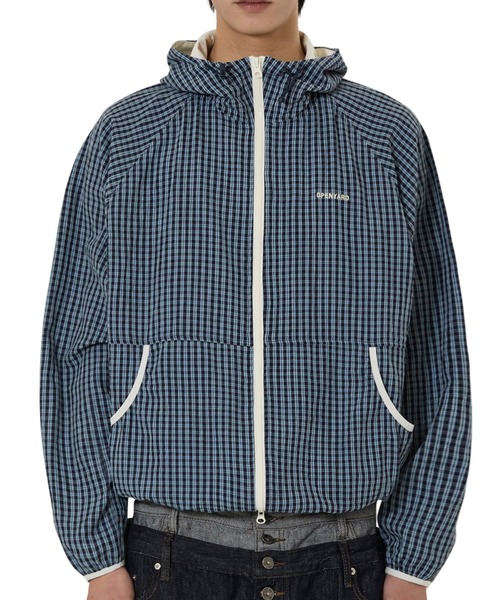 OY/オーワイ』CHECK HOODED WINDBREAKER/チェックフードウィンド