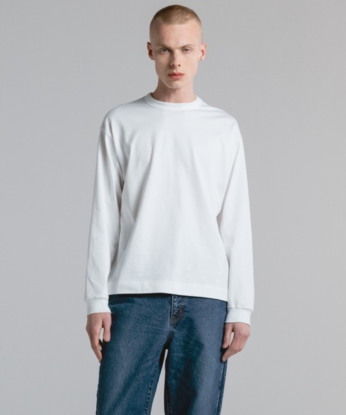 CINOH(チノ)の「COTTON JERSEY LONG SLEEVE T-SHIRT(Tシャツ/カットソー・メンズ・ホワイト/ブラック・46/48)」の2枚目の写真
