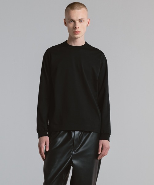 CINOH(チノ)の「COTTON JERSEY LONG SLEEVE T-SHIRT(Tシャツ/カットソー・メンズ・ホワイト/ブラック・46/48)」の1枚目の写真