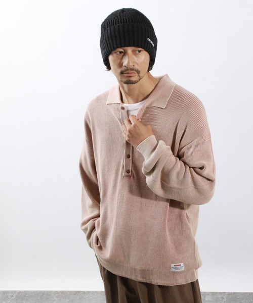 BAYFLOW（ベイフロー）の「フェードポロニットプルオーバー（ニット/セーター・メンズ・ピンク/ベージュ/チャコール・MEDIUM/LARGE）」の14枚目の写真