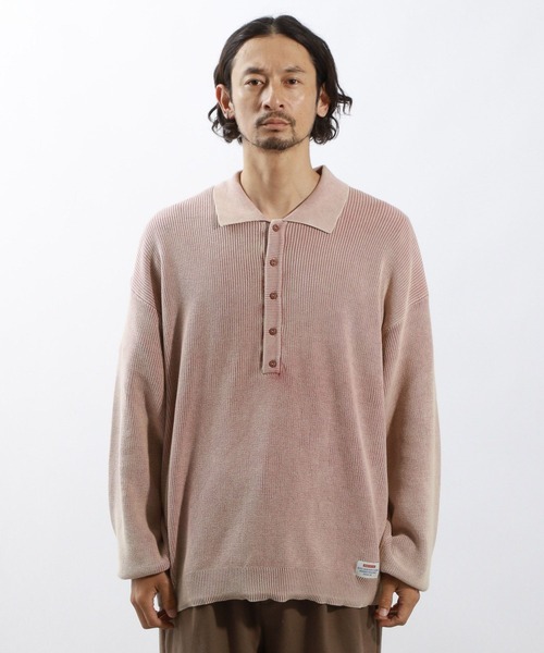 BAYFLOW（ベイフロー）の「フェードポロニットプルオーバー（ニット/セーター・メンズ・ピンク/ベージュ/チャコール・MEDIUM/LARGE）」の6枚目の写真