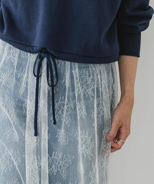 F by ROSSO（エフバイロッソ）の「F by ROSSO　チュールレースレイヤードスカート（スカート・レディース・ブラック/ホワイト・FREE）」の3枚目の写真