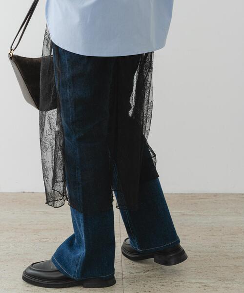 F by ROSSO（エフバイロッソ）の「F by ROSSO　チュールレースレイヤードスカート（スカート・レディース・ブラック/ホワイト・FREE）」の14枚目の写真