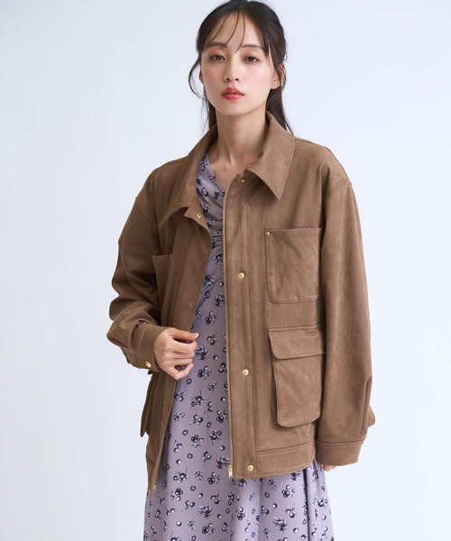 NOELA(ノエラ)の「フェイクスエードワークジャケット(その他アウター・レディース・ベージュ/モカ・M/S)」の1枚目の写真