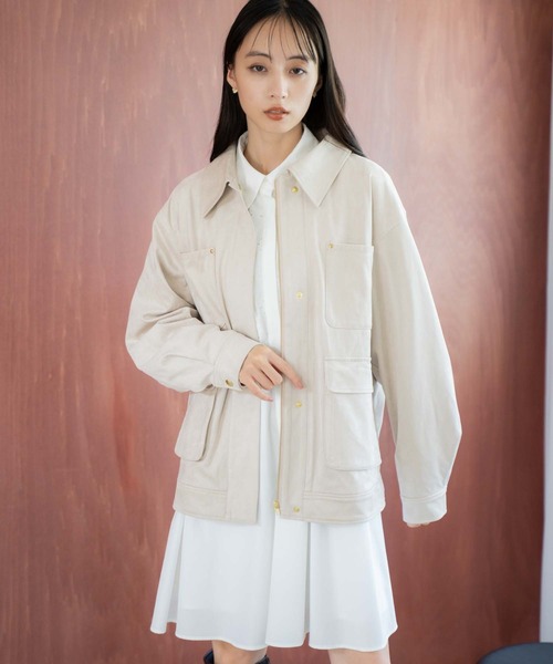 NOELA(ノエラ)の「フェイクスエードワークジャケット(その他アウター・レディース・ベージュ/モカ・M/S)」の4枚目の写真