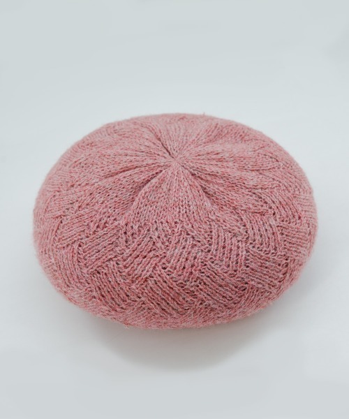 Ruben(ルーベン)の「CROSS KNIT BERET/クロスニット ベレー帽(ハンチング/ベレー帽・レディース・グレー/ブラック/ベージュ/ピンク・FREE)」の4枚目の写真
