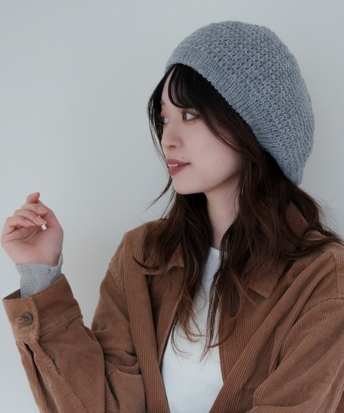 Ruben(ルーベン)の「CROSS KNIT BERET/クロスニット ベレー帽(ハンチング/ベレー帽・レディース・グレー/ブラック/ベージュ/ピンク・FREE)」の22枚目の写真