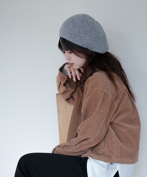 Ruben(ルーベン)の「CROSS KNIT BERET/クロスニット ベレー帽(ハンチング/ベレー帽・レディース・グレー/ブラック/ベージュ/ピンク・FREE)」の21枚目の写真