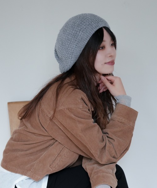Ruben(ルーベン)の「CROSS KNIT BERET/クロスニット ベレー帽(ハンチング/ベレー帽・レディース・グレー/ブラック/ベージュ/ピンク・FREE)」の18枚目の写真
