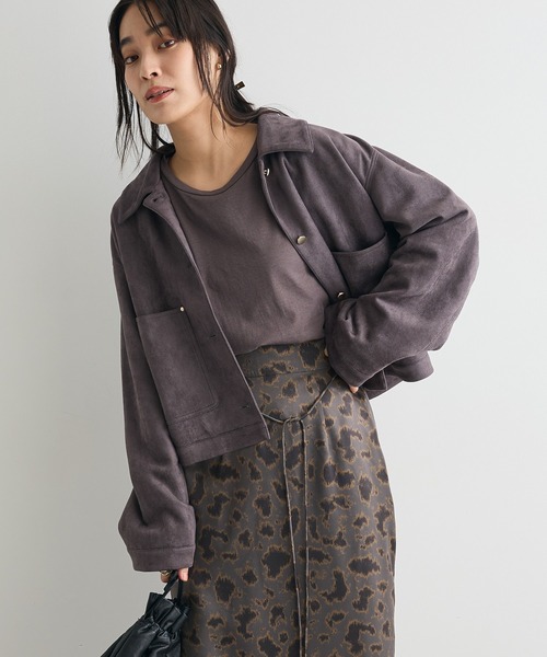 CRAFT STANDARD BOUTIQUE（クラフトスタンダードブティック）の「フェイクスエードブルゾン◆（ブルゾン・レディース・ブラウン/チャコールグレー・FREE）」の2枚目の写真