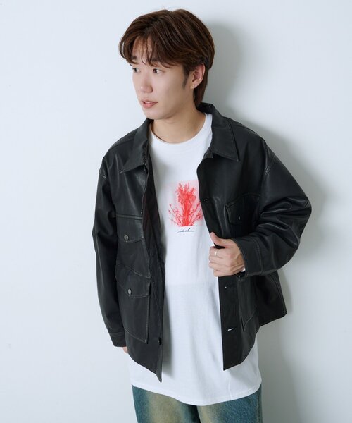 Kastane（カスタネ）の「【UNISEX/2サイズ展開】クルーザージャケット（その他アウター・レディース・ブラウン/ブラック・1/2）」の8枚目の写真