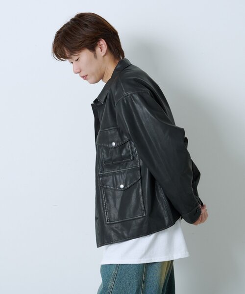 Kastane（カスタネ）の「【UNISEX/2サイズ展開】クルーザージャケット（その他アウター・レディース・ブラウン/ブラック・1/2）」の10枚目の写真