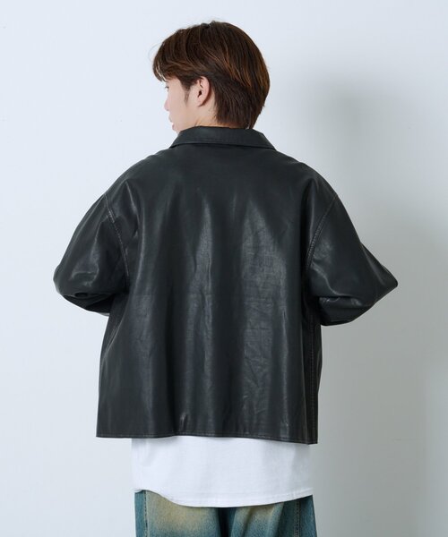 Kastane（カスタネ）の「【UNISEX/2サイズ展開】クルーザージャケット（その他アウター・レディース・ブラウン/ブラック・1/2）」の11枚目の写真