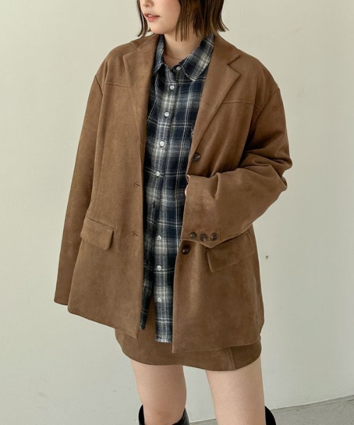 archives（アルシーヴ）の「【ＳＥＴＵＰ対応】スウェードテーラードジャケット（テーラードジャケット・レディース・キャメル/ブラウン・MEDIUM）」の6枚目の写真