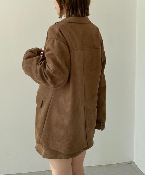 archives（アルシーヴ）の「【ＳＥＴＵＰ対応】スウェードテーラードジャケット（テーラードジャケット・レディース・キャメル/ブラウン・MEDIUM）」の4枚目の写真