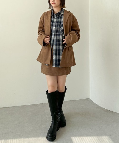 archives（アルシーヴ）の「【ＳＥＴＵＰ対応】スウェードテーラードジャケット（テーラードジャケット・レディース・キャメル/ブラウン・MEDIUM）」の3枚目の写真