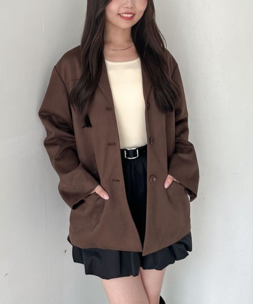 archives（アルシーヴ）の「【ＳＥＴＵＰ対応】スウェードテーラードジャケット（テーラードジャケット・レディース・キャメル/ブラウン・MEDIUM）」の13枚目の写真