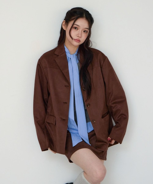 archives（アルシーヴ）の「【ＳＥＴＵＰ対応】スウェードテーラードジャケット（テーラードジャケット・レディース・キャメル/ブラウン・MEDIUM）」の21枚目の写真