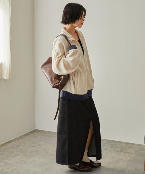 U.S. POLO ASSN.（ユーエスポロアッスン）の「U.S. POLO ASSN. /ユーエスポロアッスン 別注 ワンポイント刺繍 サイドラインフリーストラックジャケット（ジャージ・レディース・ベージュ/ネイビー/アイボリー/ブラック・M/L）」の12枚目の写真