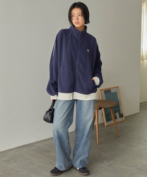 U.S. POLO ASSN.（ユーエスポロアッスン）の「U.S. POLO ASSN. /ユーエスポロアッスン 別注 ワンポイント刺繍 サイドラインフリーストラックジャケット（ジャージ・レディース・ベージュ/ネイビー/アイボリー/ブラック・M/L）」の16枚目の写真