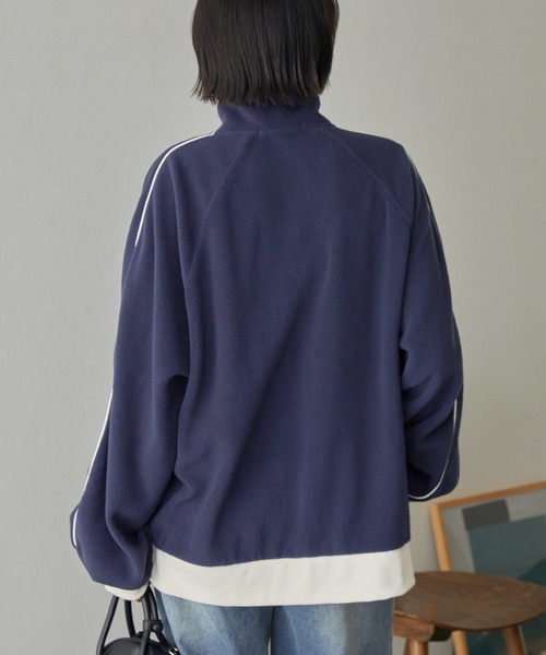 U.S. POLO ASSN.（ユーエスポロアッスン）の「U.S. POLO ASSN. /ユーエスポロアッスン 別注 ワンポイント刺繍 サイドラインフリーストラックジャケット（ジャージ・レディース・ベージュ/ネイビー/アイボリー/ブラック・M/L）」の17枚目の写真