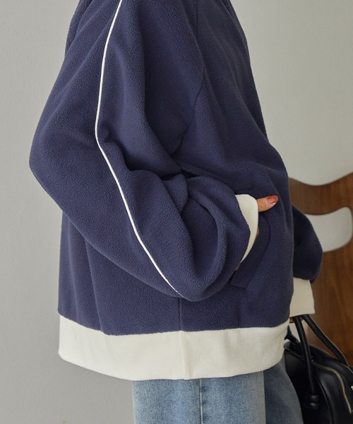 U.S. POLO ASSN.（ユーエスポロアッスン）の「U.S. POLO ASSN. /ユーエスポロアッスン 別注 ワンポイント刺繍 サイドラインフリーストラックジャケット（ジャージ・レディース・ベージュ/ネイビー/アイボリー/ブラック・M/L）」の21枚目の写真