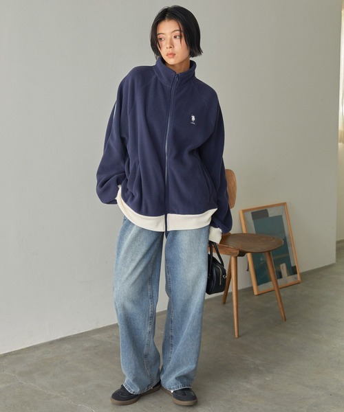 U.S. POLO ASSN.（ユーエスポロアッスン）の「U.S. POLO ASSN. /ユーエスポロアッスン 別注 ワンポイント刺繍 サイドラインフリーストラックジャケット（ジャージ・レディース・ベージュ/ネイビー/アイボリー/ブラック・M/L）」の19枚目の写真