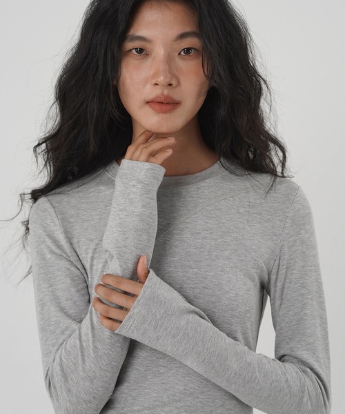EIGHTHMONTH（エイスマンス）の「アシンメトリーフリルトップス EM25a069【EIGHTHMONTH】（Tシャツ/カットソー・レディース・グレー/ブラック・M/S）」の13枚目の写真