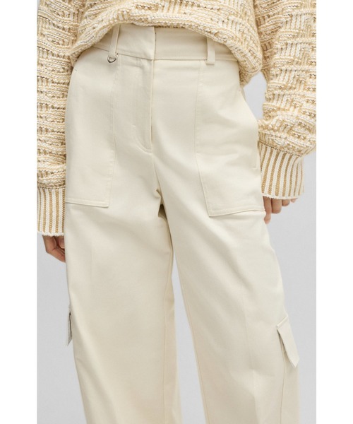 BOSS(ボス)の「ルーズフィット カーゴパンツ ストレッチコットンツイル(カーゴパンツ・レディース・ホワイト・40/32/36/34)」の3枚目の写真