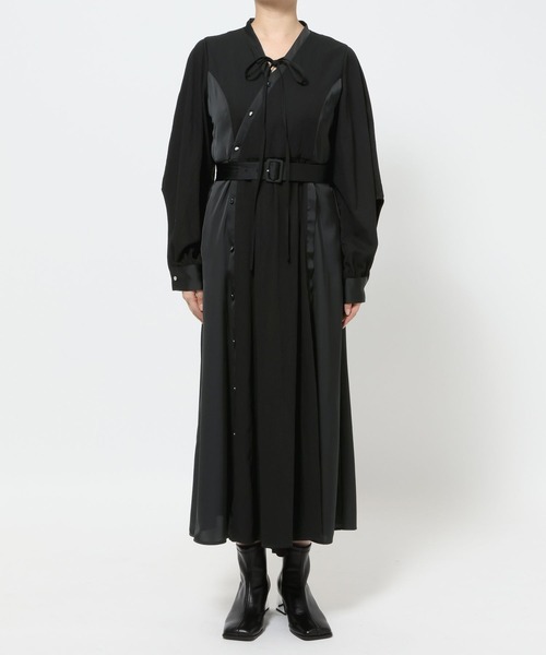 【新品レベル】HARE ハレ 切り替え ワンピース コート仕立て 黒 セール】JAPOMODEワンピース(HARE)（ワンピース）｜HARE（ハレ）の