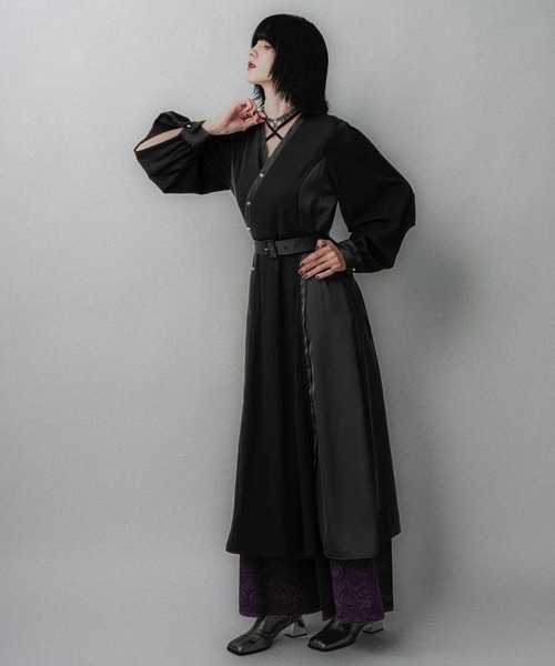 【新品レベル】HARE ハレ 切り替え ワンピース コート仕立て 黒 新品レベル】HARE ハレ 切り替え ワンピース コート仕立て 黒