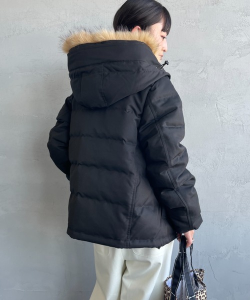 美品　DANTON ショート丈　タッサーダウンジャケット ブラック DANTON/ダントン] ショート丈 タッサーダウンジャケット（ダウン