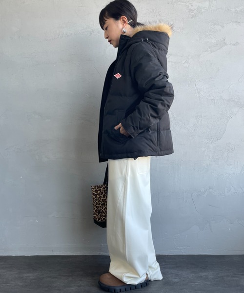 ダントン DANTON タッサーダウンジャケット ショート丈 ブラック L DANTON/ダントン] ショート丈 タッサーダウンジャケット（ダウン