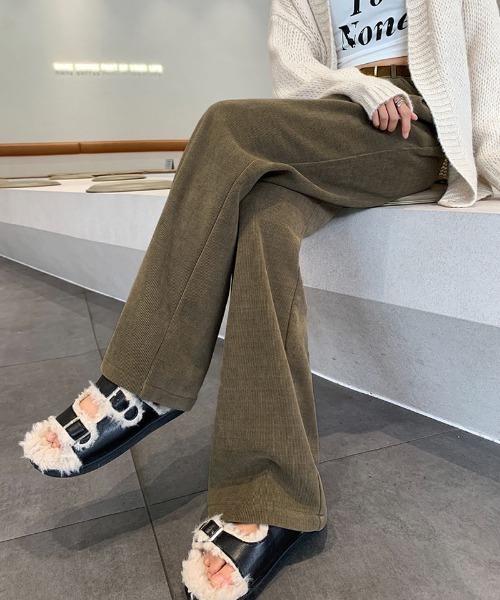 shoppinggo(ショッピングゴー)の「裏起毛パンツ ベルト付き ワイドパンツ ジョガーパンツ ルームウェア ガウチョパンツ(その他パンツ・レディース・キャメル/ワインレッド/ベージュ/ブラック・M/L)」の8枚目の写真