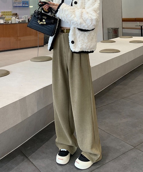 shoppinggo(ショッピングゴー)の「裏起毛パンツ ベルト付き ワイドパンツ ジョガーパンツ ルームウェア ガウチョパンツ(その他パンツ・レディース・キャメル/ワインレッド/ベージュ/ブラック・M/L)」の10枚目の写真
