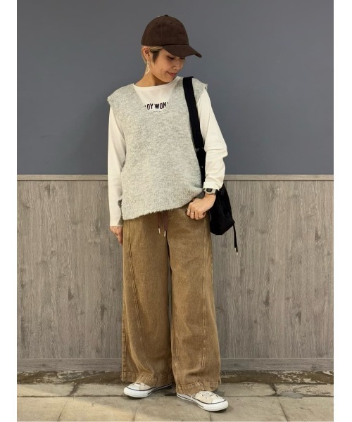 Right-on（ライトオン）の「【HONEYSUCKLE ROSE】フェイクスエードキャップ（キャップ・レディース・ブラウン/ブラック・フリー）」の12枚目の写真