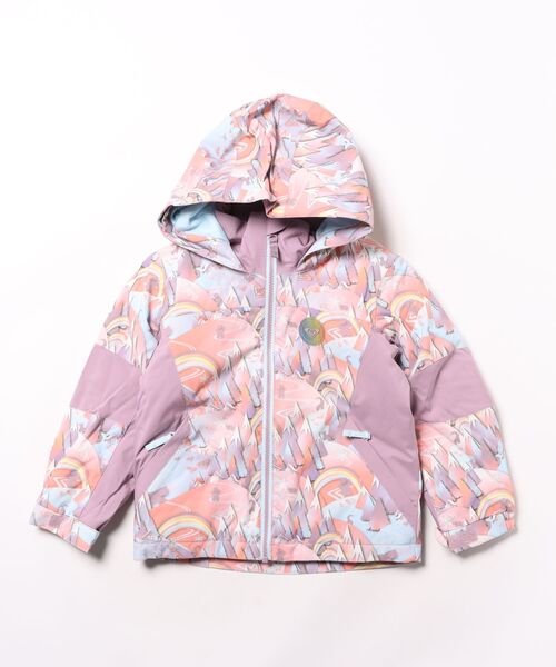 ROXY(ロキシー)の「SNOWY TALE JK /ロキシーキッズ総柄スキースノーボードジャケット(マウンテンパーカー・キッズ・ピンク/ブルー・110/120/100)」の2枚目の写真