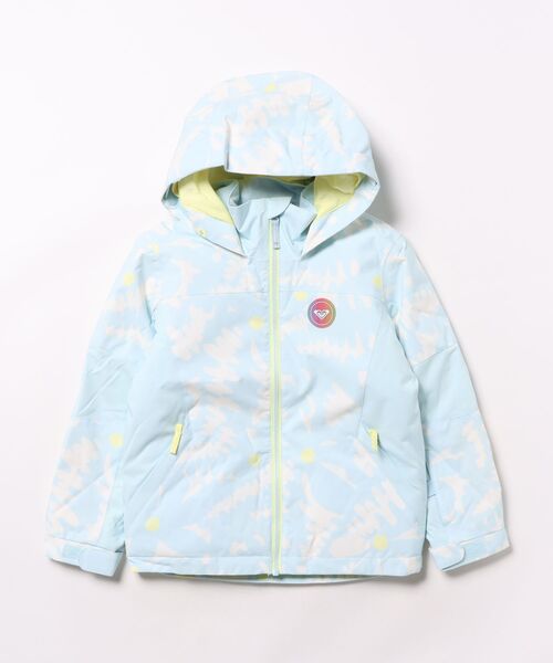 ROXY(ロキシー)の「SNOWY TALE JK /ロキシーキッズ総柄スキースノーボードジャケット(マウンテンパーカー・キッズ・ピンク/ブルー・110/120/100)」の1枚目の写真