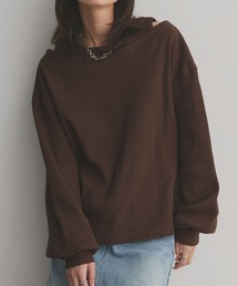 フェイクレイヤードデザイン ワッフルプルオーバー