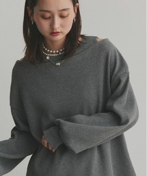 ad thie（アドティエ）の「フェイクレイヤードデザイン ワッフルプルオーバー（Tシャツ/カットソー・レディース）」