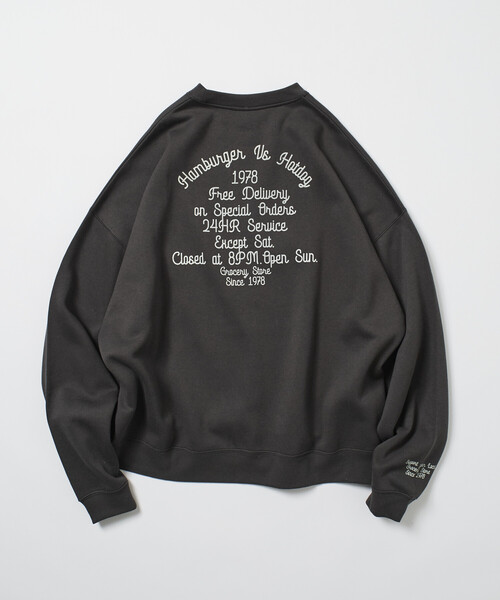 セール】限定展開 ビッグシルエット スタジャンデザイン クルーネック