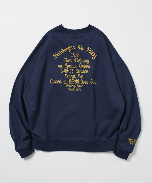 セール】限定展開 ビッグシルエット スタジャンデザイン クルーネック