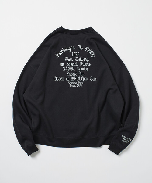セール】限定展開 ビッグシルエット スタジャンデザイン クルーネック