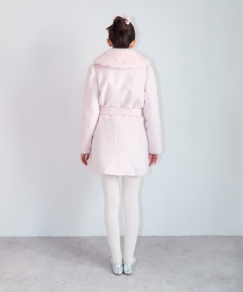 mieya mieya(ミーヤミーヤ)の「【mieya mieya】fur collar bijou coat /ファーカラービジューコート(チェスターコート・レディース・ホワイト/ピンク/ブラック・FREE)」の10枚目の写真