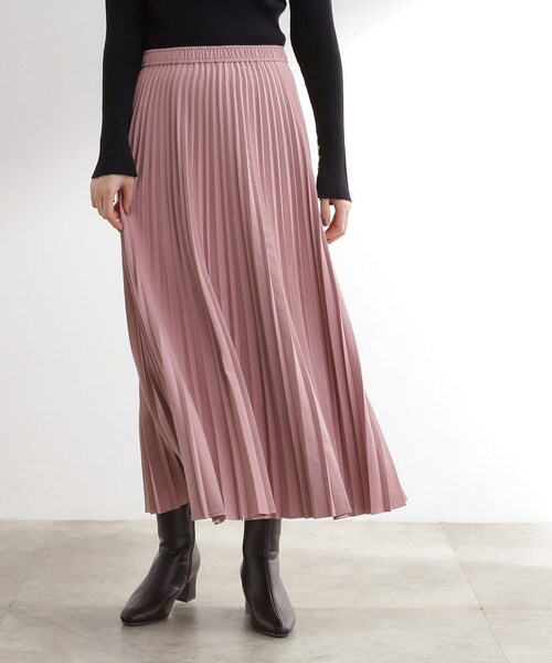 grove（グローブ）の「すっきり見えて、やさしく揺れる。大人のスエードライクプリーツスカート（スカート・レディース・ブラウン系その他/ピンク/ライトグレー/ダークグレー/ナチュラル/ワイン系2・03/02/04/01/05）」の7枚目の写真