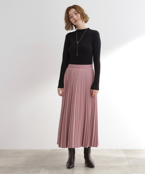grove（グローブ）の「すっきり見えて、やさしく揺れる。大人のスエードライクプリーツスカート（スカート・レディース・ブラウン系その他/ピンク/ライトグレー/ダークグレー/ナチュラル/ワイン系2・03/02/04/01/05）」の8枚目の写真